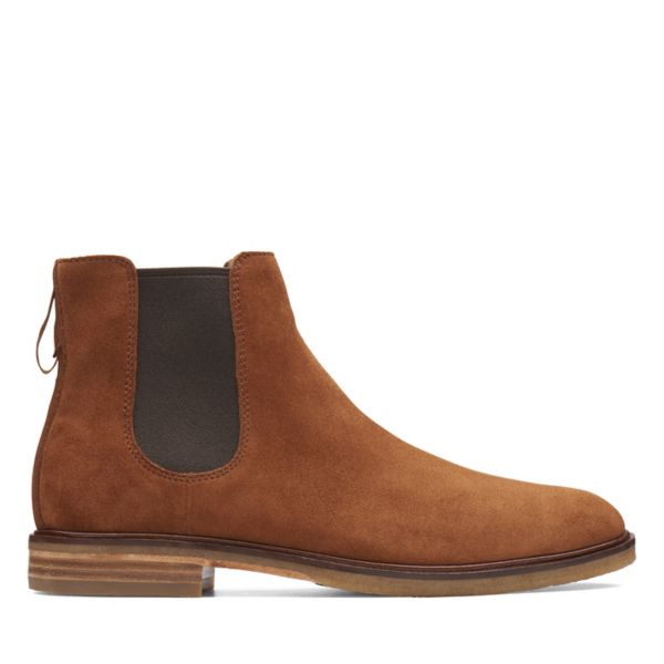 Clarks Mens Clarkdale Gobi Chelsea Boots Dark Brown | CA-5871240